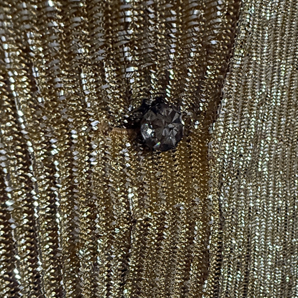 Gold Vintage Button-Up Dress - Picture 3 of 4